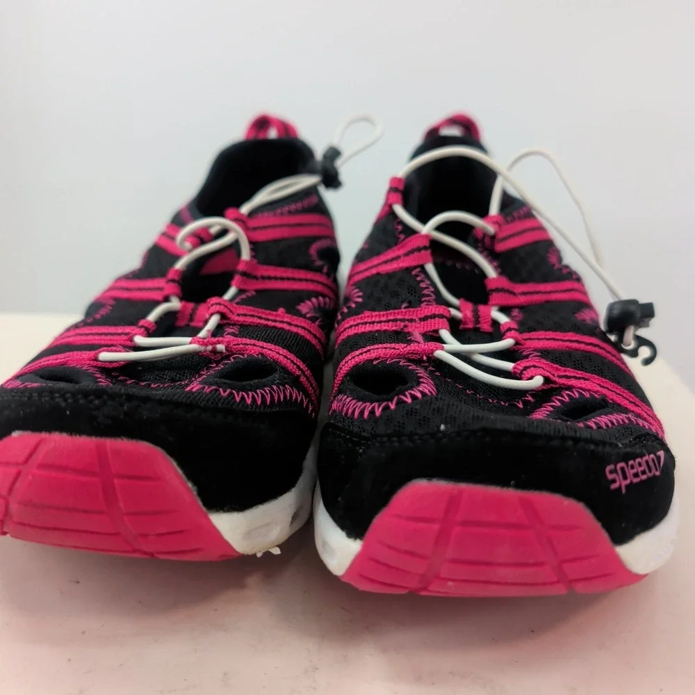 Speedo Hydro Comfort 4.0 Lace-Up Waterproof Athletic Sneakers Black Pink‎ Size 8